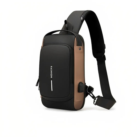 Sorolly - Men’s Waterproof Crossbody Bag with Security Lock and USB Charging Port
