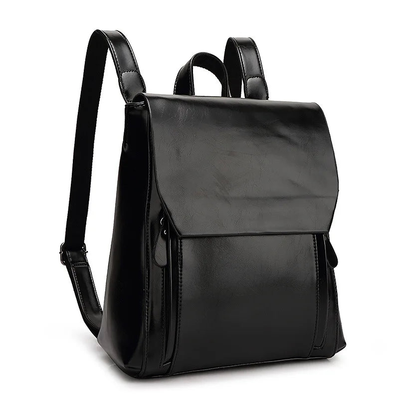 Sorolly – Elegant PU Leather Laptop Backpack with Padded Protection