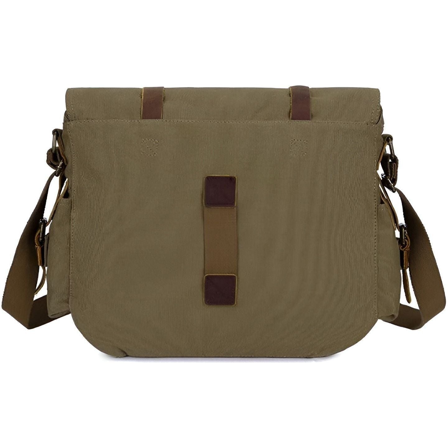 Sorolly – Men’s Vintage Canvas Messenger Bag with PU Leather Accents