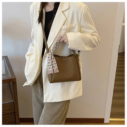 Sorolly - Women’s Lychee Texture PU Leather Crossbody Handbag