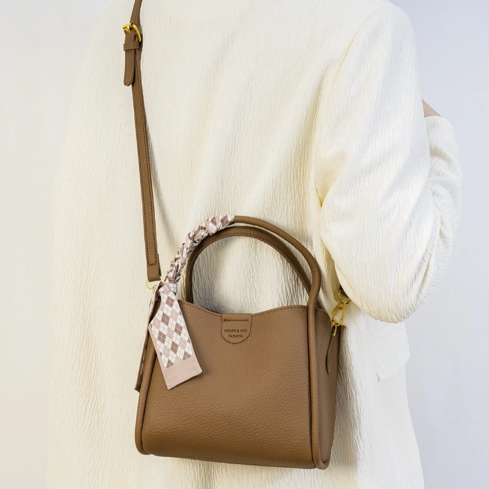 Sorolly - Women’s Lychee Texture PU Leather Crossbody Handbag