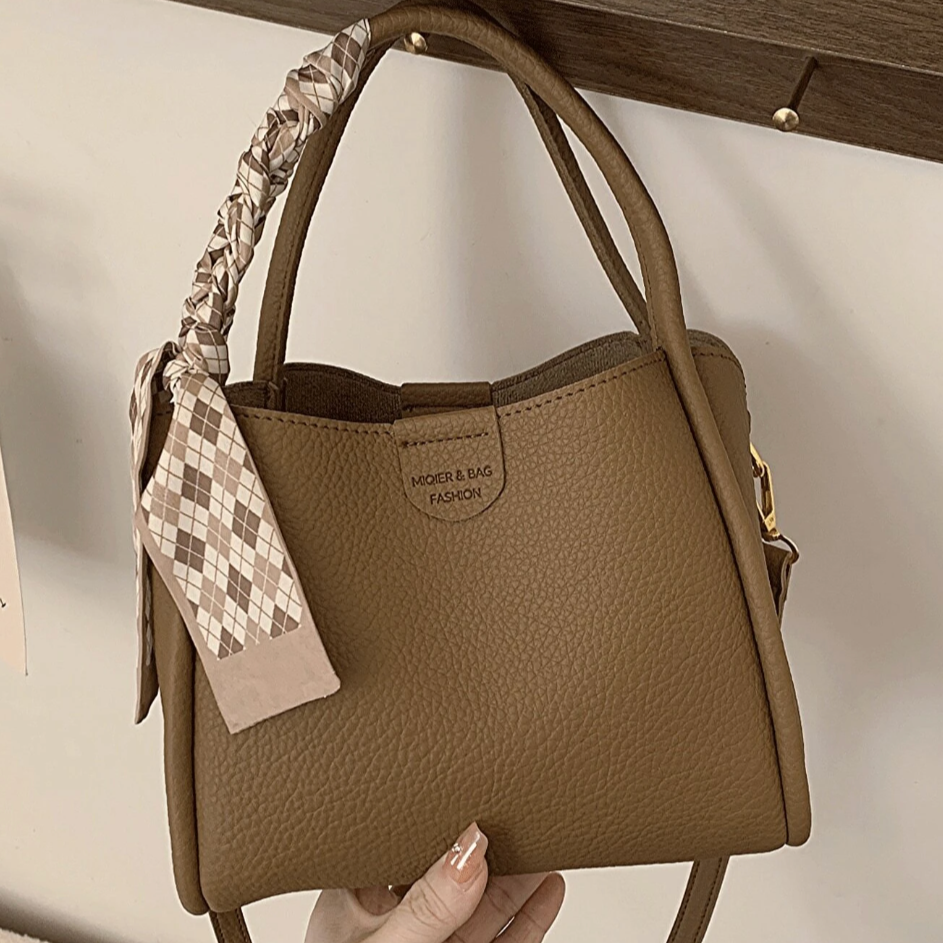 Sorolly - Women’s Lychee Texture PU Leather Crossbody Handbag
