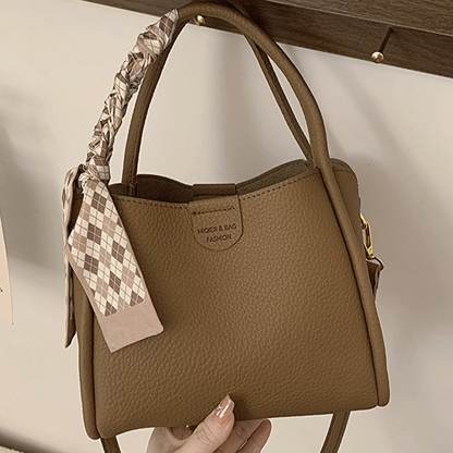 Sorolly - Women’s Lychee Texture PU Leather Crossbody Handbag