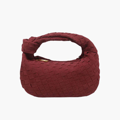 Sorolly – Women’s Mini Vegan Suede Shoulder Bag with Woven Knot Design