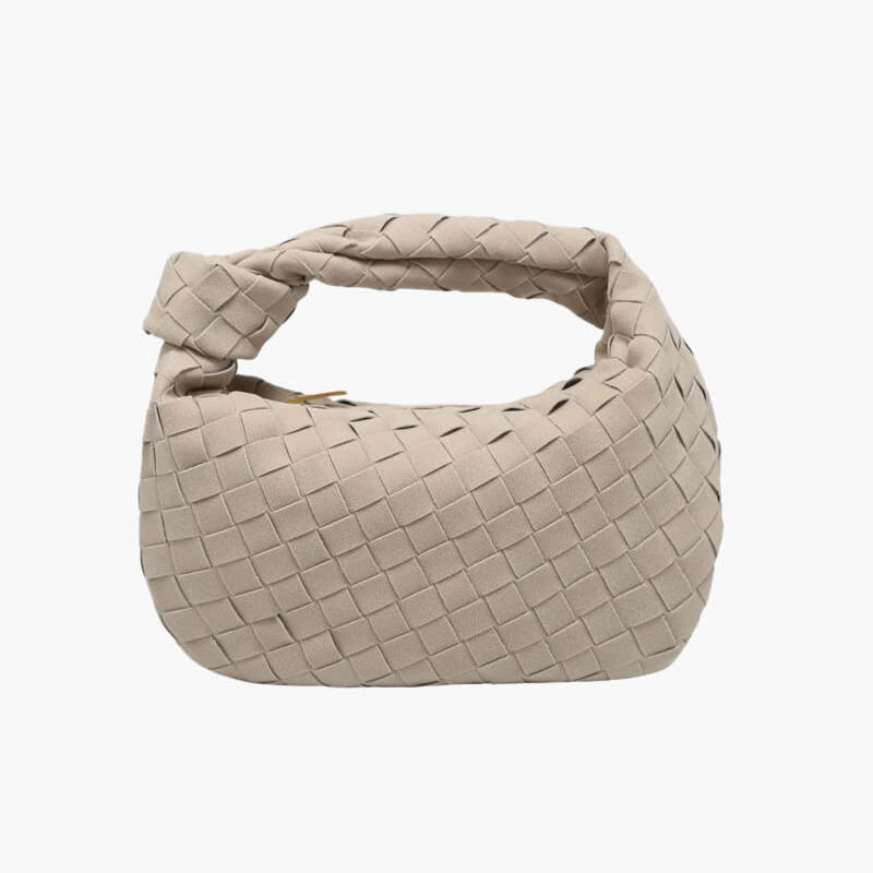Sorolly – Women’s Mini Vegan Suede Shoulder Bag with Woven Knot Design