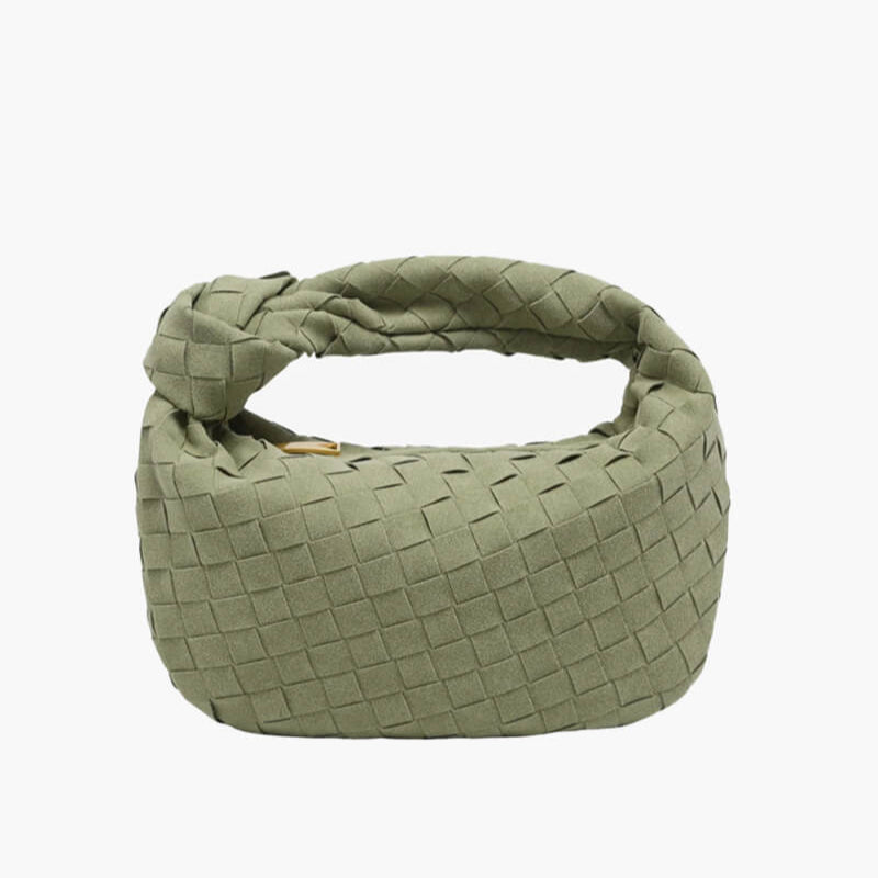Sorolly – Women’s Mini Vegan Suede Shoulder Bag with Woven Knot Design