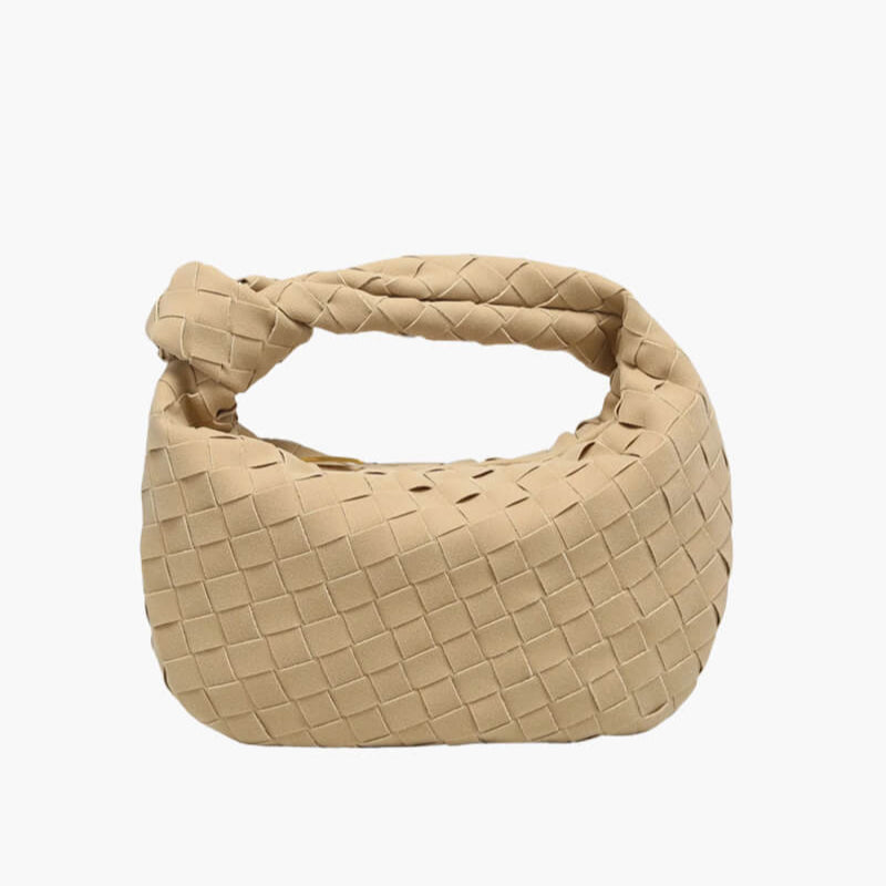 Sorolly – Women’s Mini Vegan Suede Shoulder Bag with Woven Knot Design