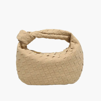 Sorolly – Women’s Mini Vegan Suede Shoulder Bag with Woven Knot Design