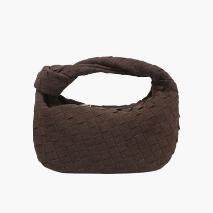 Sorolly – Women’s Mini Vegan Suede Shoulder Bag with Woven Knot Design
